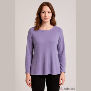 100% Cashmere Claudia Nichole Lavender Crew Neck Sweater -Size Large